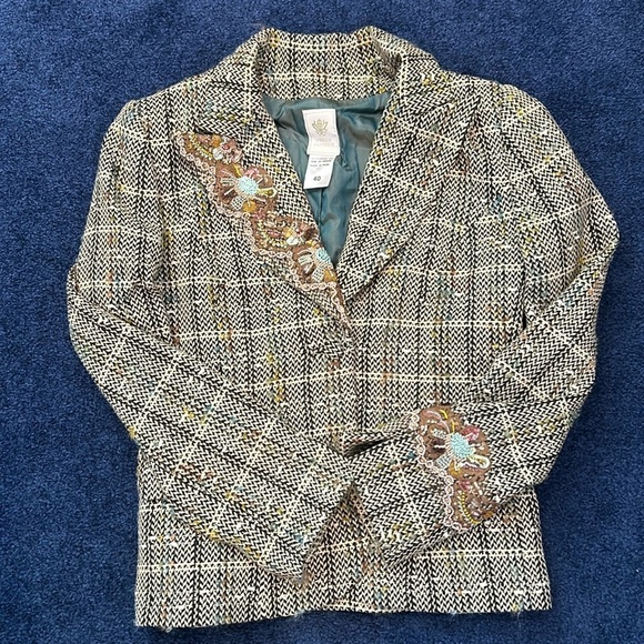 Paule Vasseur Embroidered Blazer US Size 8 - Picture 2 of 8